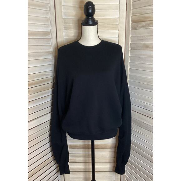 R13 Pleated Sleeve Drop Shoulder Japanese French Terry Black Sweatshirt S - Picture 4 of 12